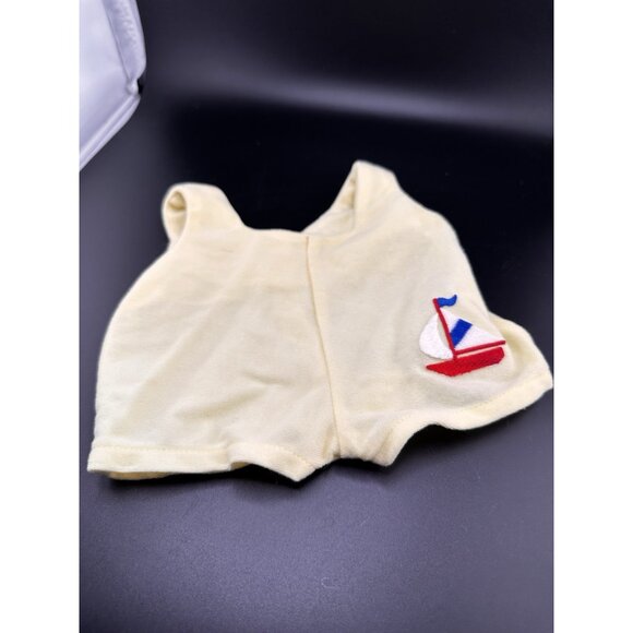 Cabbage Patch Kids Preemie Yellow Sailboat Overalls Jumper Vtg 1984 Smooth - Picture 3 of 8